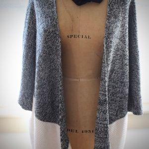 Black + White Open Sweater